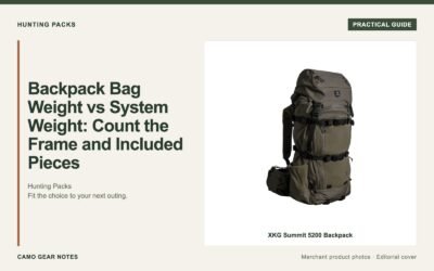 Editorial cover: Backpack Bag Weight vs System Weight: Count the Frame and Included Pieces. Merchant photos: XKG Summit 5200 Backpack.
