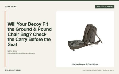 Editorial cover: Will Your Decoy Fit the Ground & Pound Chair Bag? Check the Carry Before the Seat. Merchant photos: Sly Dog Ground & Pound Chair.