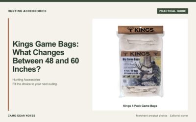 Editorial cover: Kings Game Bags: What Changes Between 48 and 60 Inches?. Merchant photos: Kings 4-Pack Game Bags.