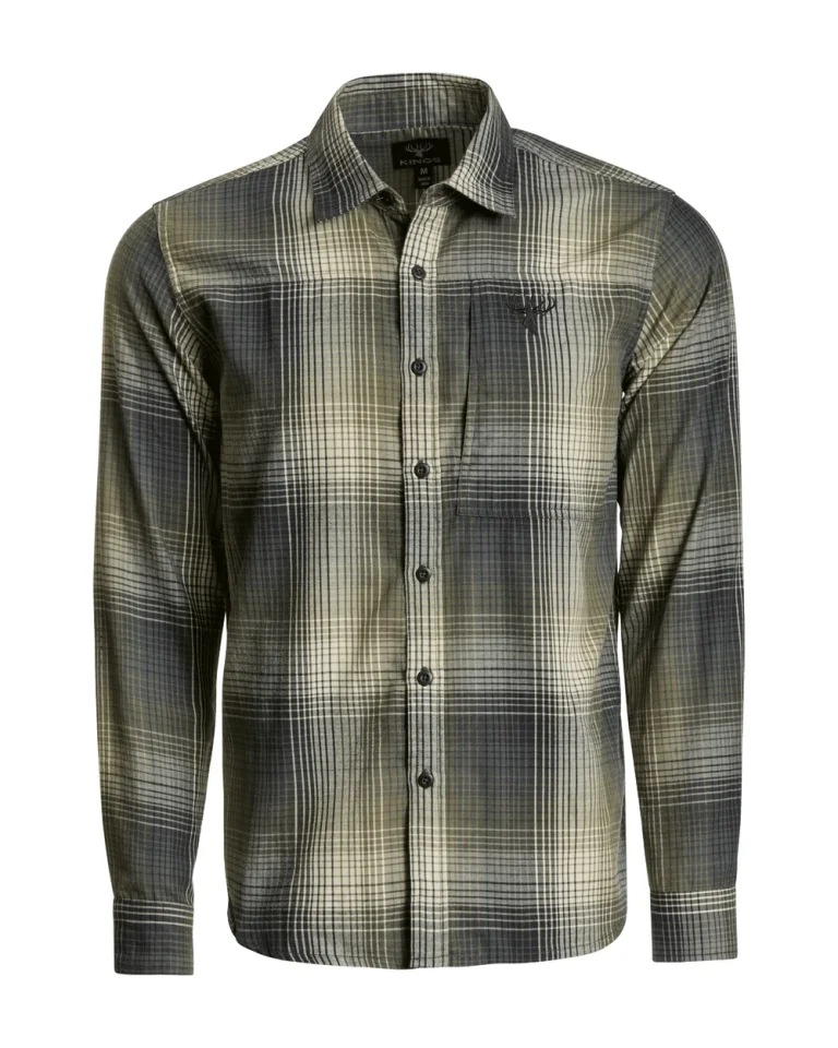 Modern Button Flannel - Modern Charcoal Plaid / M