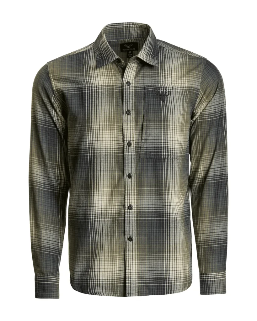 Modern Button Flannel - Modern Charcoal Plaid / M