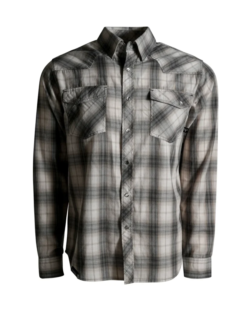 Western Snap Flannel - Western Stone Plaid / M