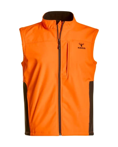Kings Camo Blaze Orange Soft Shell Vest Review: A Substantial Orange Layer for Cold Starts